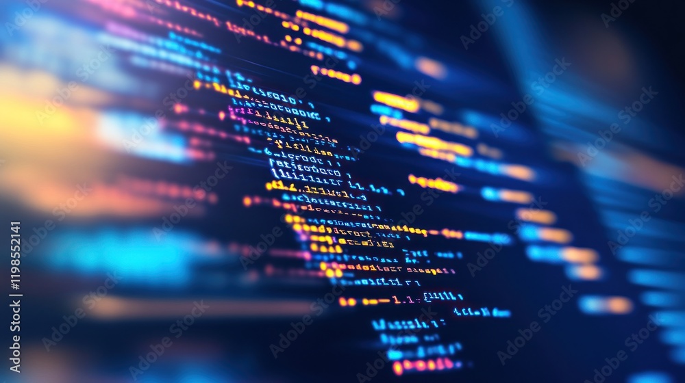 Poster Abstract Colorful Code Lines: Digital Technology and Programming