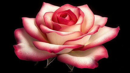 A macro shot of a rose intricate layers, petals delicately falling in slow motion, soft gradient lighting from pink to white, a poetic and affectionate tone, ethereal textures and gentle contrasts