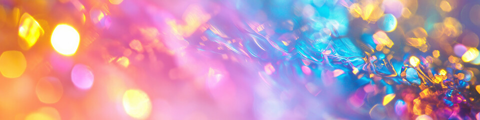 Dreamy Holographic Rainbow Light Refraction Texture with Abstract Soft Bokeh