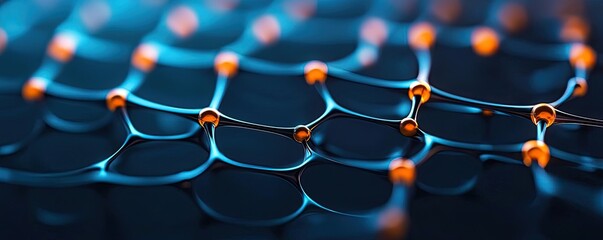 Obraz premium Dust pollution concept. Abstract close-up of interconnected particles creating a modern digital network.
