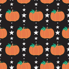 Halloween Pumpkin Pattern with Stars