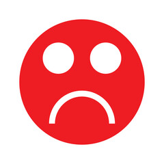 Red emojis sad symbol flat icon