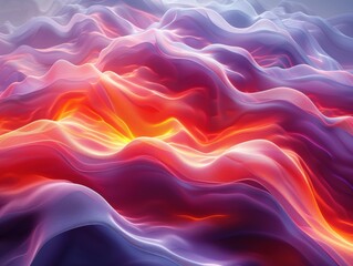 Obraz premium Abstract Flowing Waves Red Purple Orange Energy Motion Background