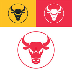 Angry Bull Head Minimalist Logo