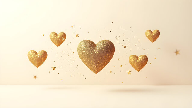 Valentines Day background with hearts. The concept of Valentines Day, 14th February - Powered by Adobe