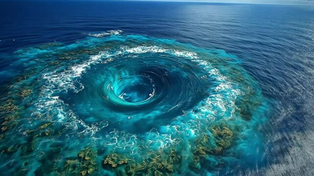 a large whirlpool in the middle of the ocean footage