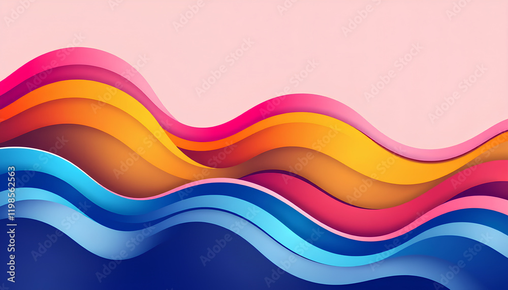 Poster abstract colorful wave background