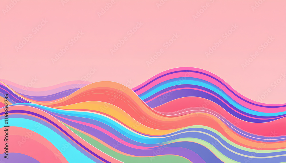 Poster abstract colorful background with waves