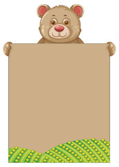 Cute Bear with Blank Sign