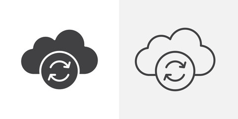 Backup icons. flat and line style set