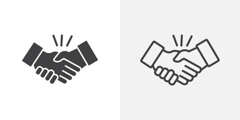 Business deal icons. flat and line style set