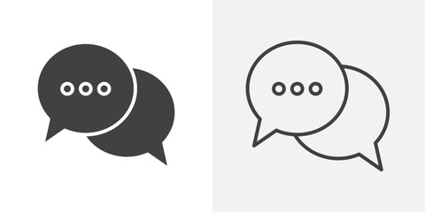 Comments icons. flat and line style set