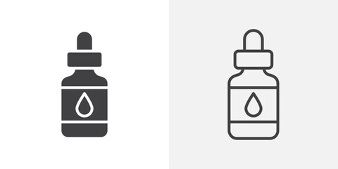 Essential oils icons. flat and line style set