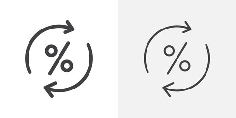 Exchange rate icons. flat and line style set