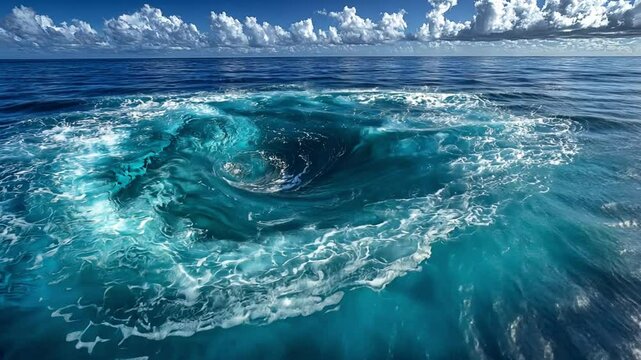 a large whirlpool in the middle of the ocean footage
