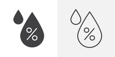 Humidity icons. flat and line style set