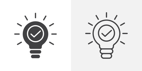 Idea icons. flat and line style set