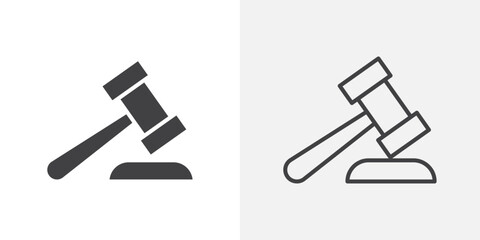 Law icons. flat and line style set