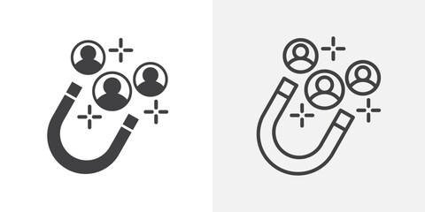 Lead generation icons. flat and line style set