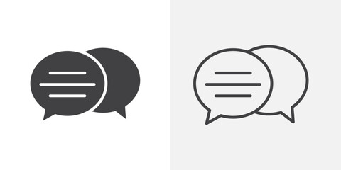 Message icons. flat and line style set