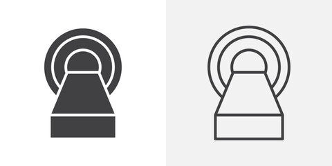 MRI icons. flat and line style set