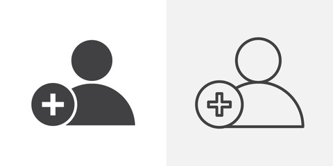 New account icons. flat and line style set