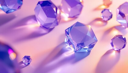 Fototapeta premium Elegant Purple Gems on a Soft Gradient Background