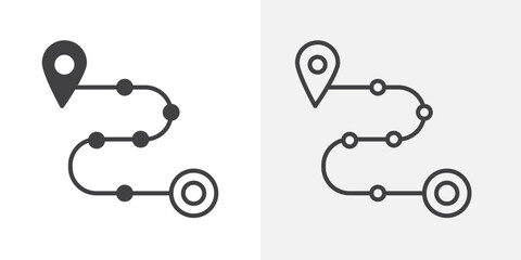 Roadmap icons. flat and line style set