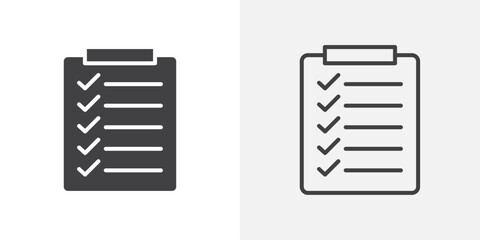 Todo list icons. flat and line style set
