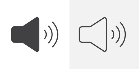 Volume icons. flat and line style set