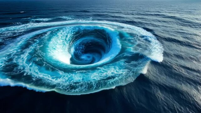 a large whirlpool in the middle of the ocean footage