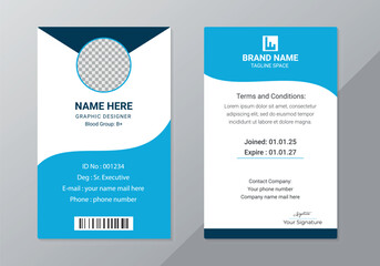 Corporate id card template, Company employee personal Id card template, Corporate Id card is a designed for Any types of company, Professional Identity Card, Minimal Personal Corporate id card design