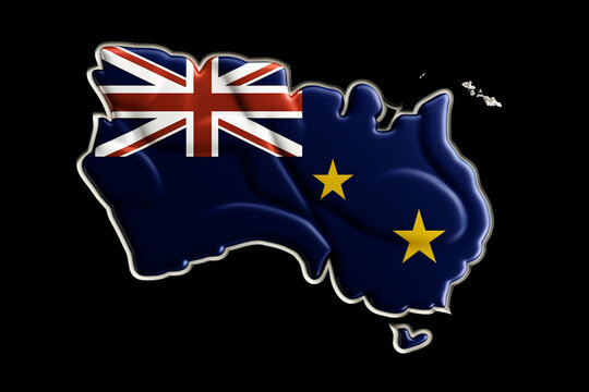 Australia flag map