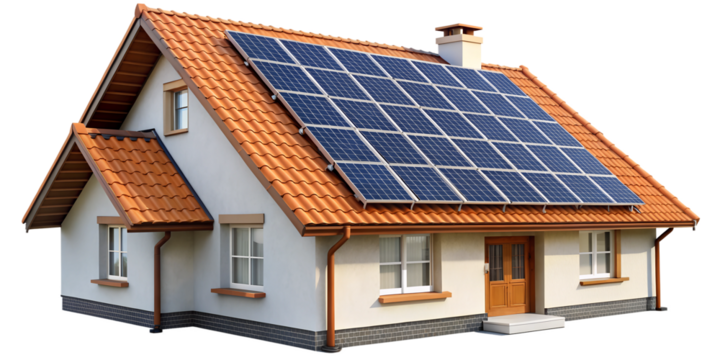 solar panels on roof