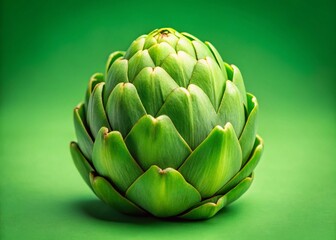Fototapeta premium Fresh Green Artichoke Close-Up: Organic Healthy Vegetable