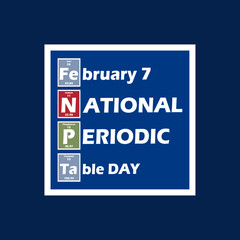 National Periodic Table Day to celebrate on February 7th. Science table graph.