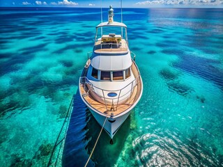 Aerial View of Boat Bow, Ocean, Summer, Yacht, Sailing