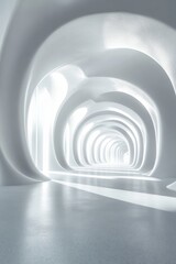 Obraz premium 3D White Interior Digital Background with Smooth Effects, Generative AI