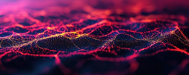 Dust pollution concept. A vibrant abstract pattern resembling digital landscapes and connectivity.