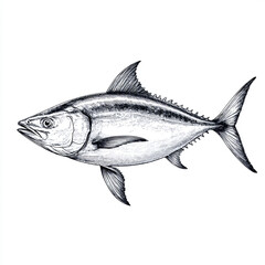 Vintage style detailed seafood illustration, hand-drawn etching style, antique engraving style.