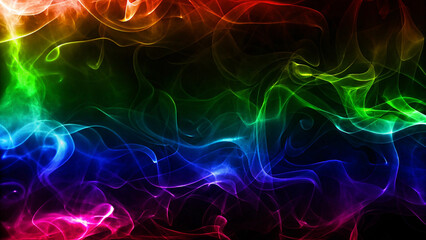 Obraz premium 幻想的な虹色の炎 エフェクト背景 