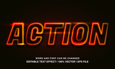 text effect action neon red typeface