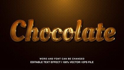 Text effect chocolate glossy