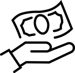 money thin line icon black color vector