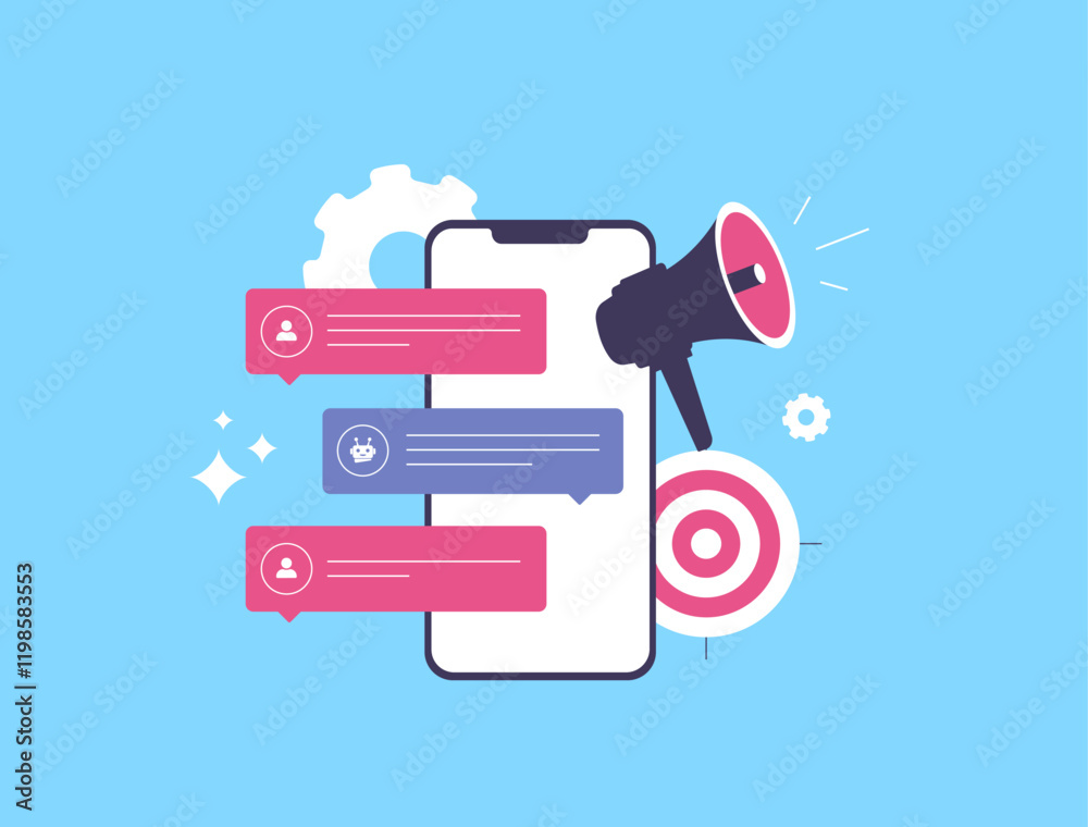 Aufkleber conversational marketing with ai chatbots. create engaging, personalized conversations with customer