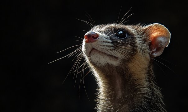 Curious Asian Palm Civet, Night Portrait