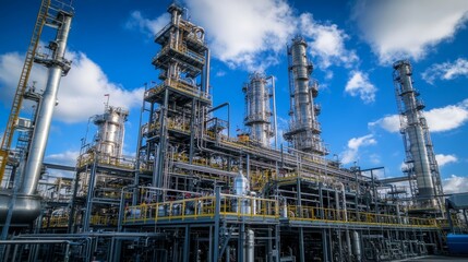 Green refinery plant symbolizing low-carbon emissions and sustainable energy.