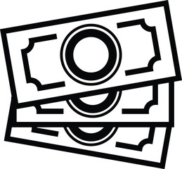 money thin line icon black color vector