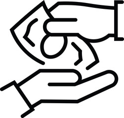  money thin line icon black color vector