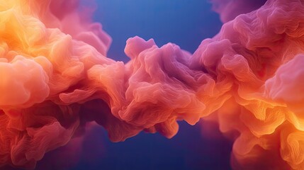 Obraz premium Dust pollution idea. Abstract design with colorful smoke-like textures blending in a captivating visual scene.